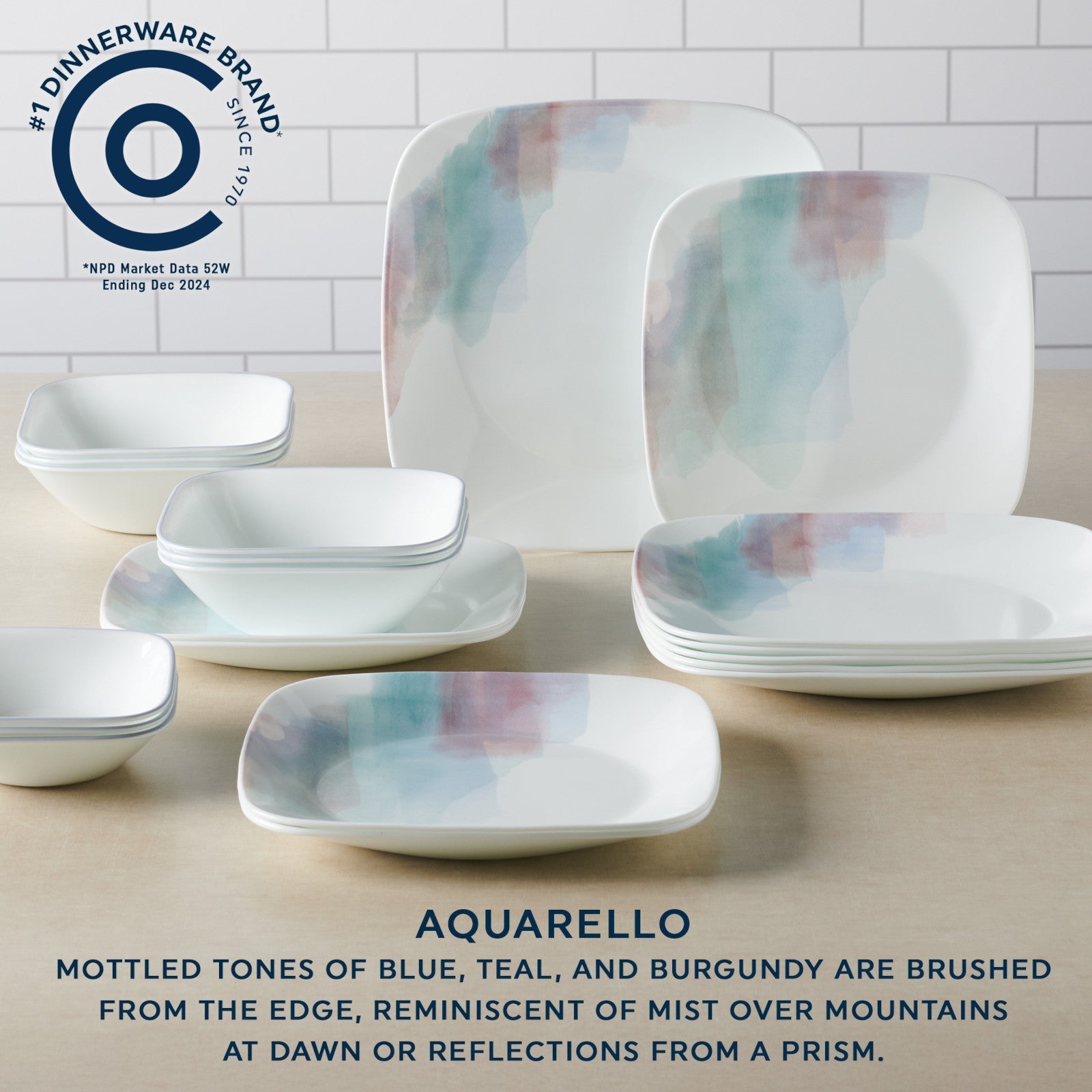 Corelle® Aquarello 16-piece Dinnerware Set, Service for 4
